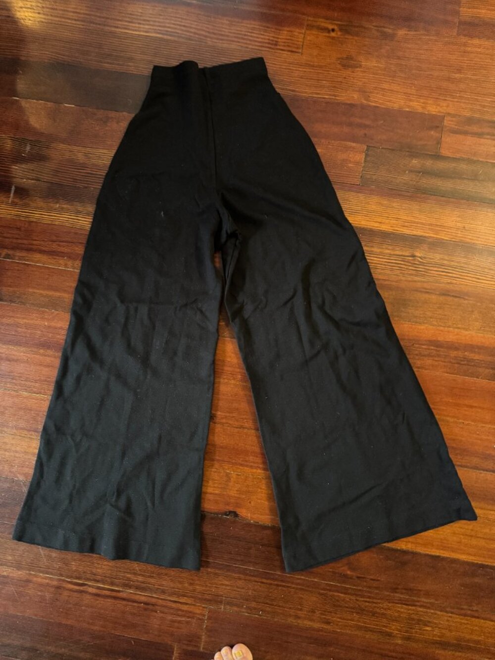 Ripley Rader Black Ponte Knit Cropped Wide Leg Pant High Waist Pull On XS Size 1 - Picture 2 of 3
